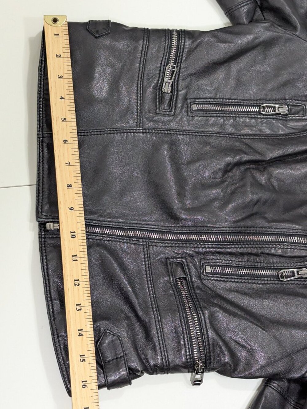 Joop! Women's Black Leather Jacket Biker style - Picture 8 of 15